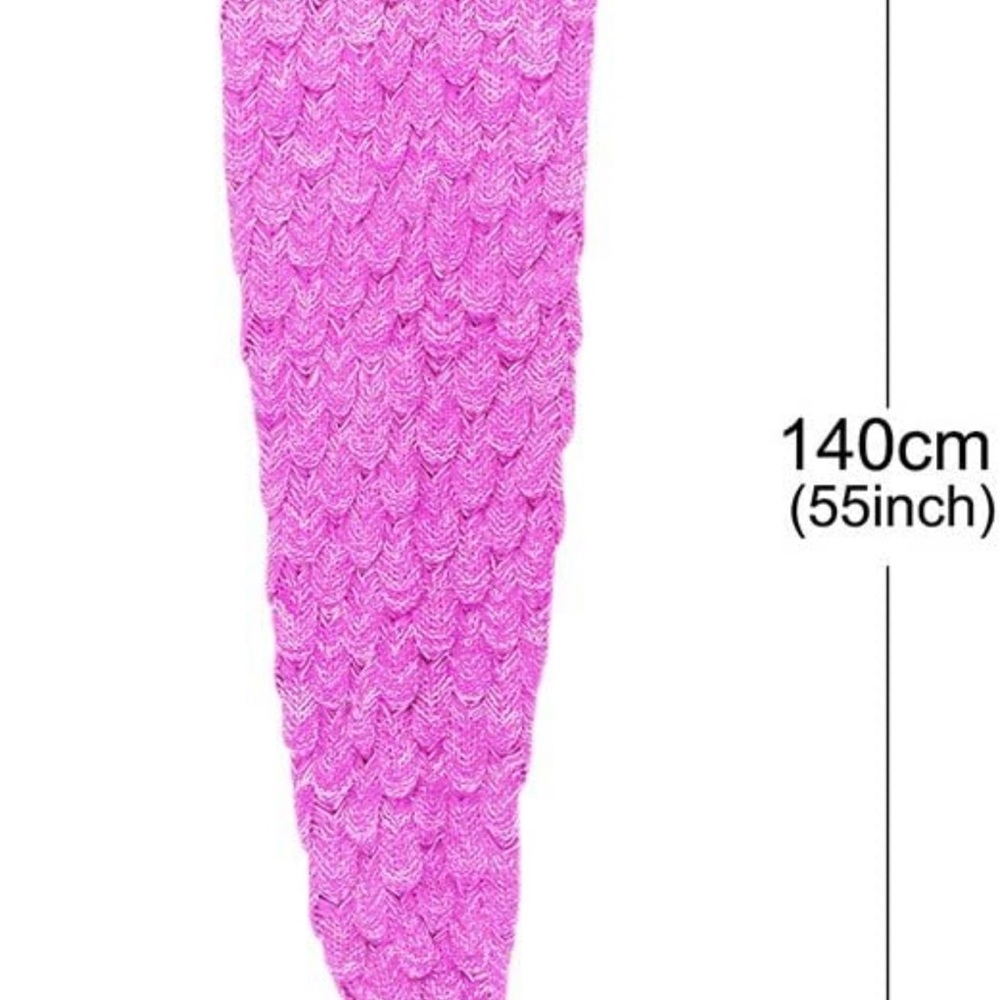 Girls Mermaid Tail crochet blanket - new with package ( Pink and White stitch ) - Picture 2 of 8